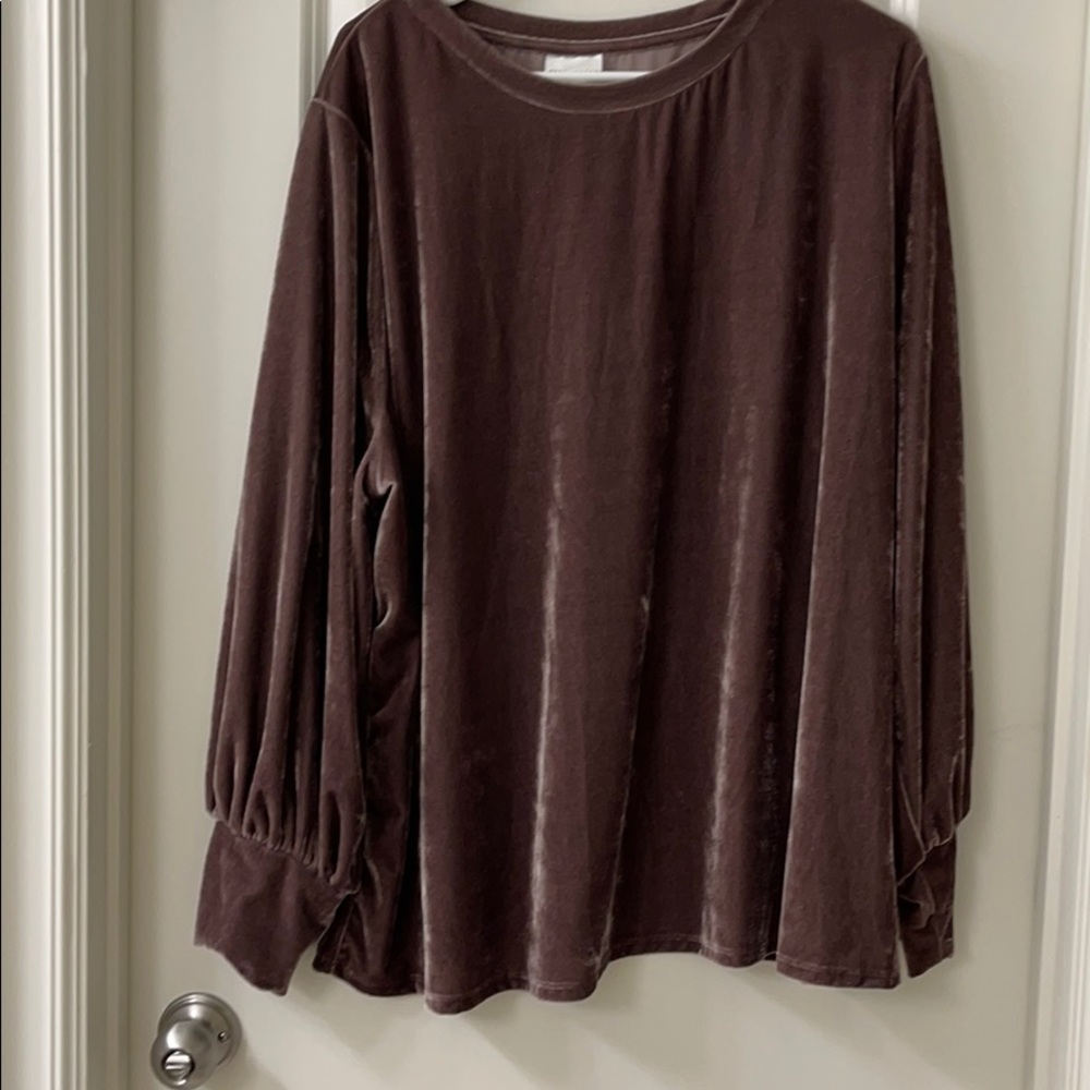Dark Purple Velvet Blouse